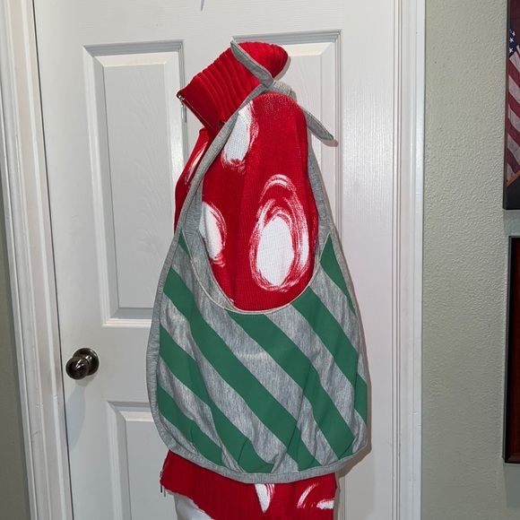 Cotton Striped red & gray, blue & grey, green & grey Purses boho bag triplets - Picture 6 of 17